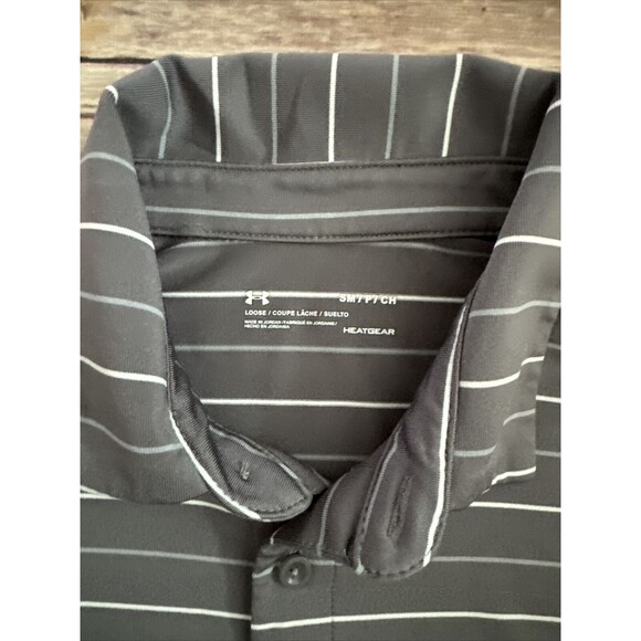 UNDER ARMOUR The Citadel men’sGrey Stripe Heatgear performance polo size Small - Picture 4 of 7